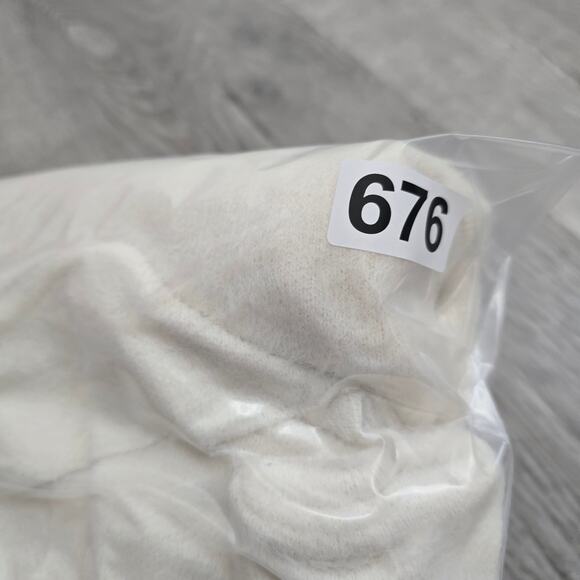 Women's Cream Soft Fuzzy Coatigan Cardigan Jacket S/M Cozy Minimalist Oversize - Picture 10 of 10